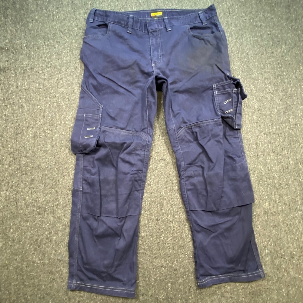 Blaklader Cargo Work Pants 38x30 Mens Navy Blue Utility Reinforced Knee 4687